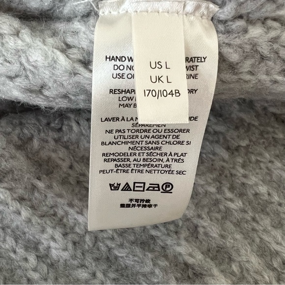 Free People NWT Blue Bell V-Neck Oversized Sweater ~ Gray ~ L - Picture 12 of 16